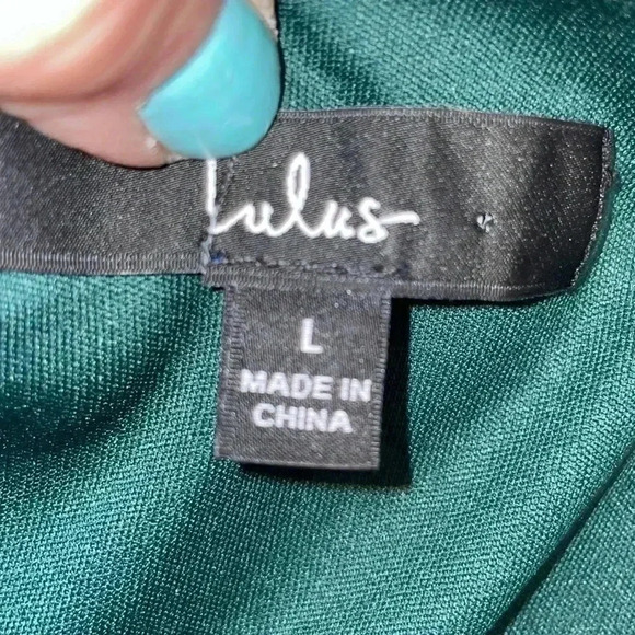 Lulus Green Gown-Large - Picture 9 of 9